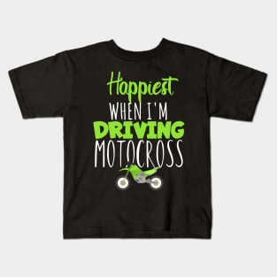 Motocross happiest driving Kids T-Shirt